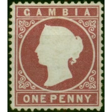 Gambia 1880 1d Maroon SG12a Wmk CC Sideways Good MM Rare CV £1700