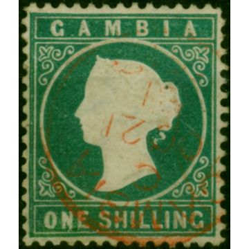 Gambia 1880 1s Deep Green SG20a Wmk CC Sideways Fine Used 