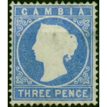 Gambia 1880 3d Pale Dull Ultramarine SG14bc Fine MM 