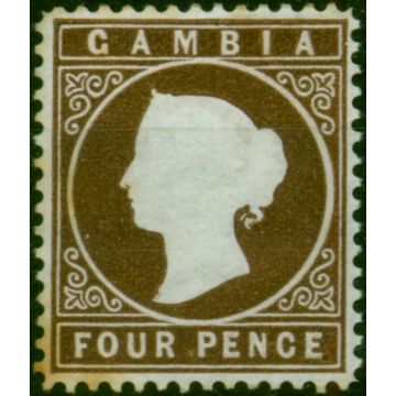 Gambia 1880 4d Brown SG15aw Wmk CC Sideways to Left Good MM CV £600 