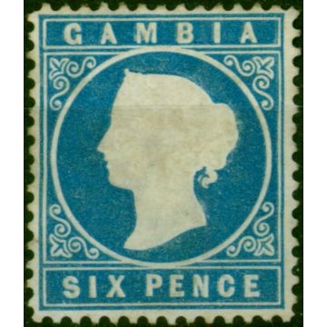 Gambia 1880 6d Blue SG18a Wmk CC Sideways Fine Unused 