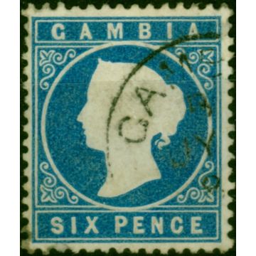 Gambia 1880 6d Blue SG18b V.F.U 