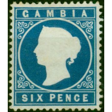 Gambia 1880 6d Deep Blue SG17b Fine MM 