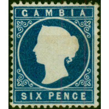 Gambia 1880 6d Deep Blue SG17b Good MM (3)