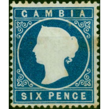 Gambia 1880 6d Deep Blue SG17b Good MM 