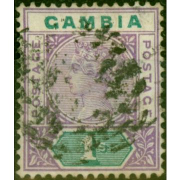 Gambia 1898 1s Violet & Green SG44 Fine Used