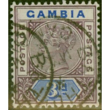 Gambia 1902 3d Deep Purple and Ultramarine SG41b Fine Used 