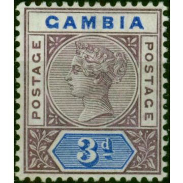Gambia 1902 3d Deep Purple & Ultramarine SG41b Fine MM 1