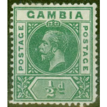Gambia 1912 1/2d Dp Green SG86var Deformed B in GAMBIA Good Lightly Mtd Mint  