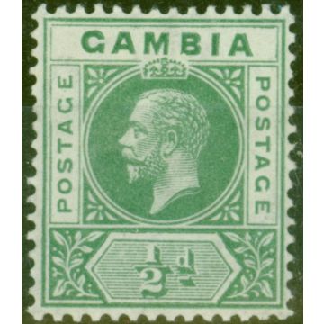 Gambia 1912 1/2d Green SG86avar Deformed B in GAMBIA V.F Very Lightly Mtd Mint 