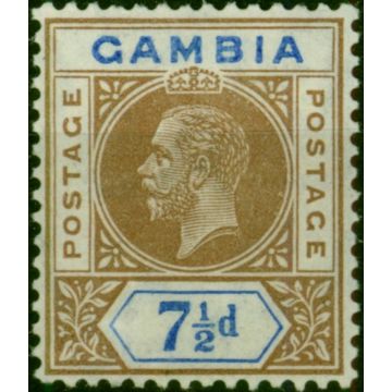 Gambia 1912 7 1/2d Brown & Blue SG95 Fine MM 1