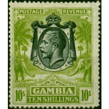 Gambia 1922 10s Sage-Green SG142 Fine MM 