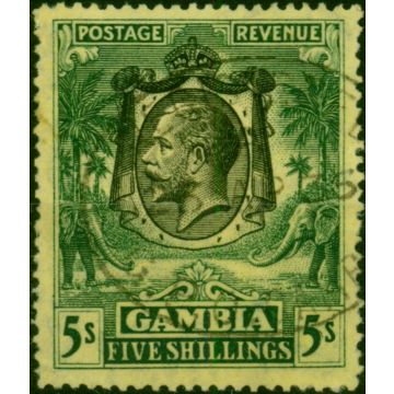 Gambia 1926 5s Green-Yellow SG141 Fine Used