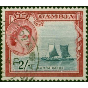 Gambia 1953 2s Indigo & Carmine SG180 V.F.U