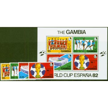 Gambia 1982 World Cup set of 5 SG471-MS475 V.F MNH 
