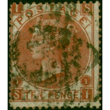 GB 1867 10d Deep Red-Brown SG114 Pl.1 Fine Used 