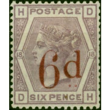 GB 1883 6d on 6d Lilac SG162 Fine MM 