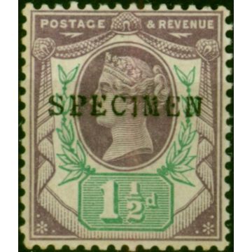 GB 1887 1 1/2d Dull Purple & Pale Green Specimen SG198s Fine MNH 