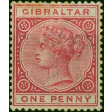 Gibraltar 1887 1d Rose SG9 Good MM 