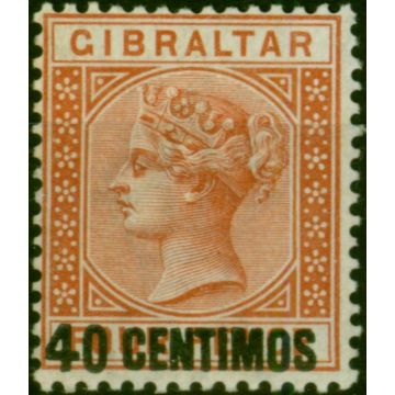 Gibraltar 1889 40c on 4d Orange-Brown SG19 Fine LMM 