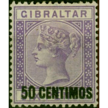 Gibraltar 1889 50c on 6d Bright Lilac SG20 Fine MM 