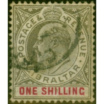 Gibraltar 1903 1s Black & Carmine SG51 Fine Used Stamp