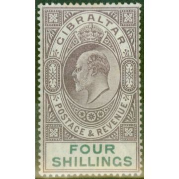 Gibraltar 1903 4s Dull Purple & Green SG53 Fine & Fresh Lightly Mtd Mint (3)