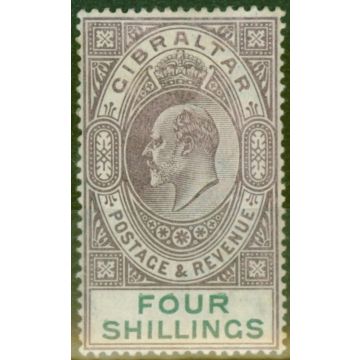 Gibraltar 1903 4s Dull Purple & Green SG53 Fine & Fresh Lightly Mtd Mint (4) 