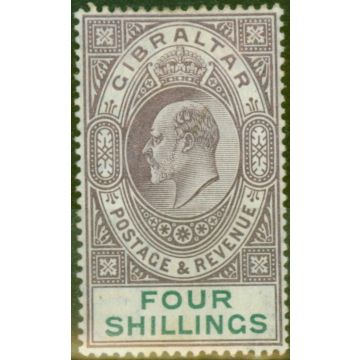 Gibraltar 1903 4s Dull Purple & Green SG53 Fine & Fresh Lightly Mtd Mint (5) 