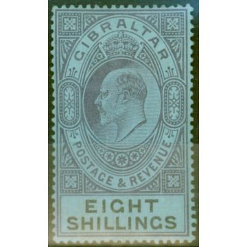 Gibraltar 1903 8s Dull Purple & Black-Blue SG54 Fine Mtd Mint (5)