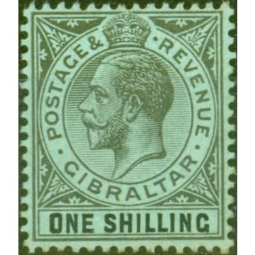 Gibraltar 1912 1s Black-Green SG81 Fine Mtd Mint 