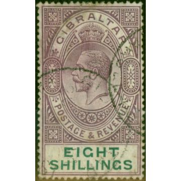 Gibraltar 1912 8s Dull Purple & Green SG84 Fine Used (2)