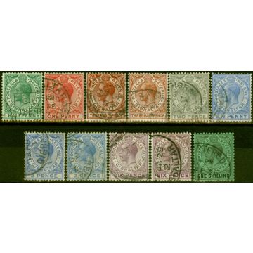 Gibraltar 1921-27 Set of 11 to 1s SG89-98 Fine Used