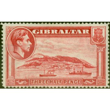 Gibraltar 1938 1 1/2d Carmine SG123 P.14 Fine MM