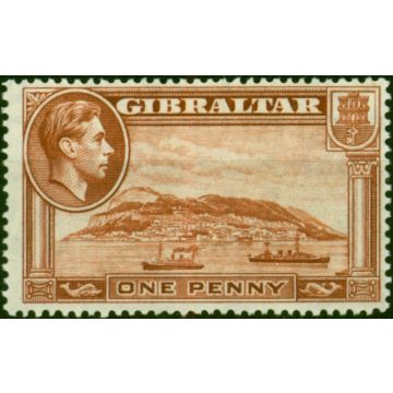 Gibraltar 1938 1d Yellow-Brown SG122 P.14 Fine MM 