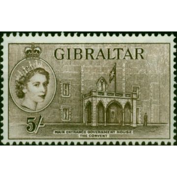 Gibraltar 1953 5s Brown SG156 Fine MNH 
