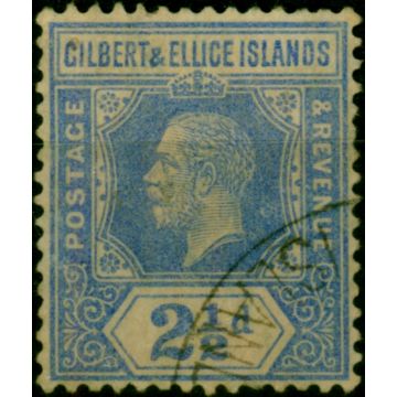 Gilbert & Ellice Islands 1916 2 1/2d Bright Blue SG15 Good Used 