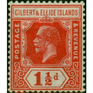 Gilbert & Ellice Islands 1924 1 1/2d Scarlet SG29 Fine VLMM 