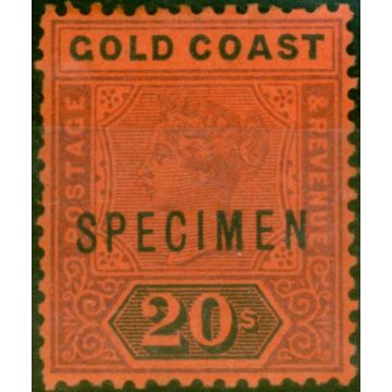 Gold Coast 1889 20s Dull Mauve & Black-Red Specimen SG25s Fine & Fresh LMM