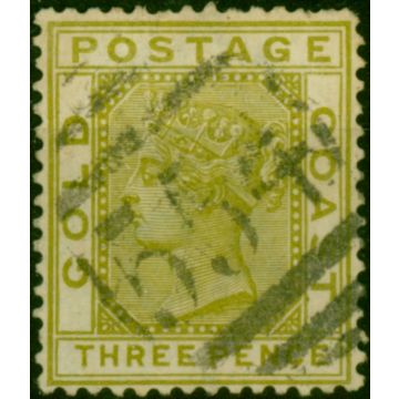 Gold Coast 1889 3d Olive-Yellow SG15 Good Used 