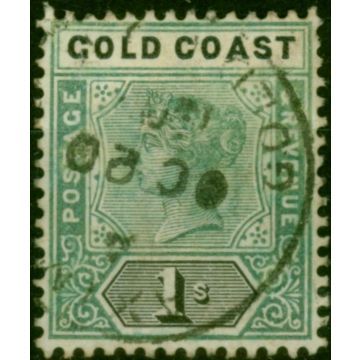 Gold Coast 1899 1s Green & Black SG31 Good Used (2)