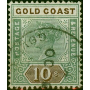 Gold Coast 1900 10s Green & Brown SG34 Fine Used (2)