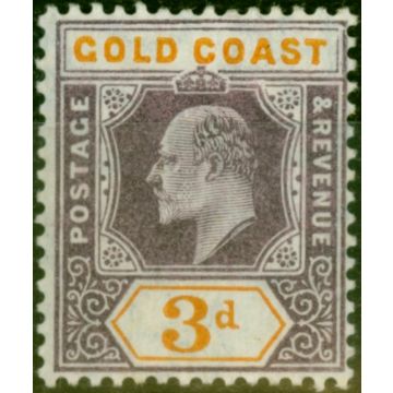 Gold Coast 1906 3d Dull Purple & Orange SG53b 'Damaged Frame & Crown' V.F VLMM Scarce