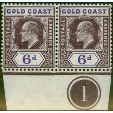 Gold Coast 1906 6d Dull Purple & Violet SG54 V.F Very Lightly Mtd Mint Pl. 1 Pair