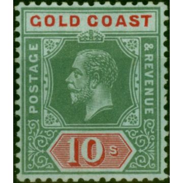 Gold Coast 1916 10s on Blue-Green Olive Back SG83a Fine LMM