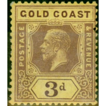Gold Coast 1921 3d Die II on Pale Yellow SG77e Fine MM 