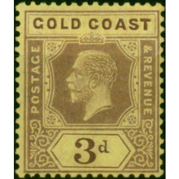 Gold Coast 1921 3d on Pale Yellow Die II SG77e Fine & Fresh LMM 