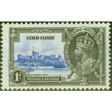 Gold Coast 1935 1d Ultramarine & Grey-Black SG113C Lighting Conductor Fine Mtd Mint 