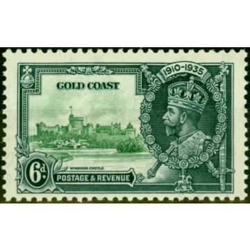Gold Coast 1935 6d Green & Indigo SG115a Extra Flagstaff V.F Very Lightly Mtd Mint