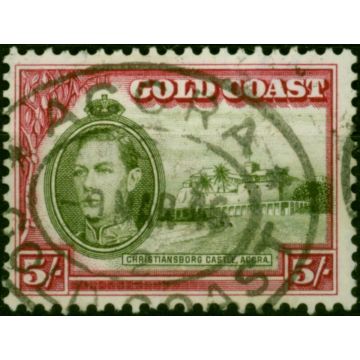 Gold Coast 1940 5s Olive-Green & Carmine SG131 Fine Used 